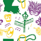 Bald Head Blues Mardi Gras All-Over Print on White Men's Albatross Polo - Little Miss Muffin Children & Home