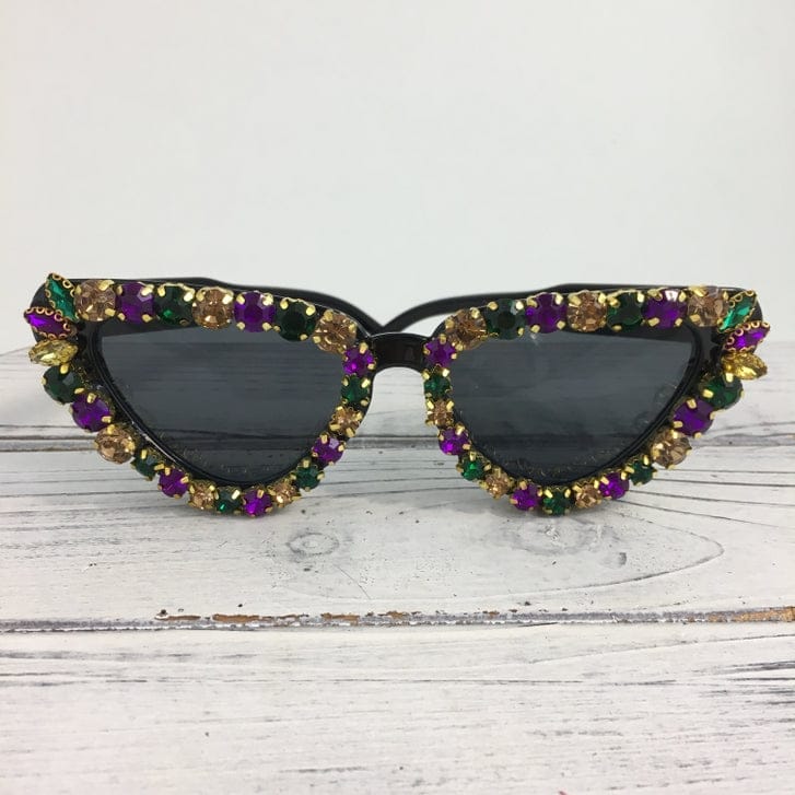 mardi gras sparkle cat eye sunglasses