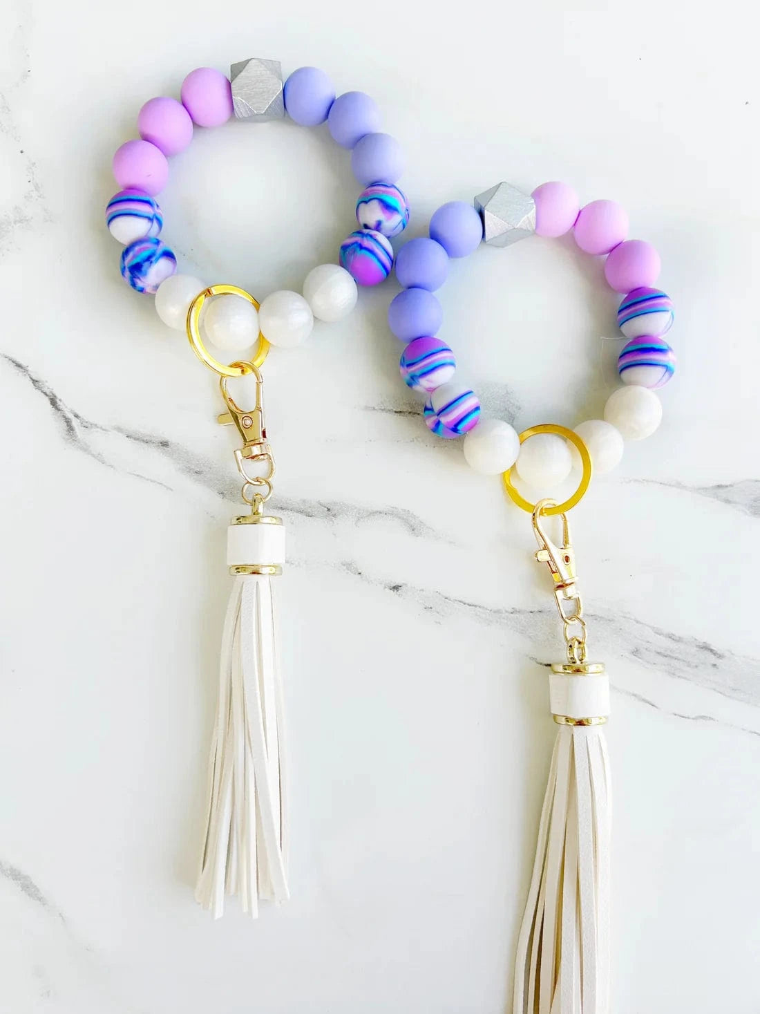 Lanyard Lovebirds O Wristband Keychain White Tassel - Little Miss Muffin Children & Home