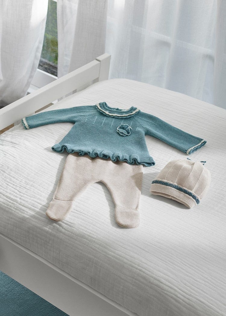 Mayoral Usa Inc Mayoral 3-Piece Knit Tricot Set in Heather Iceberg - Little Miss Muffin Children & Home