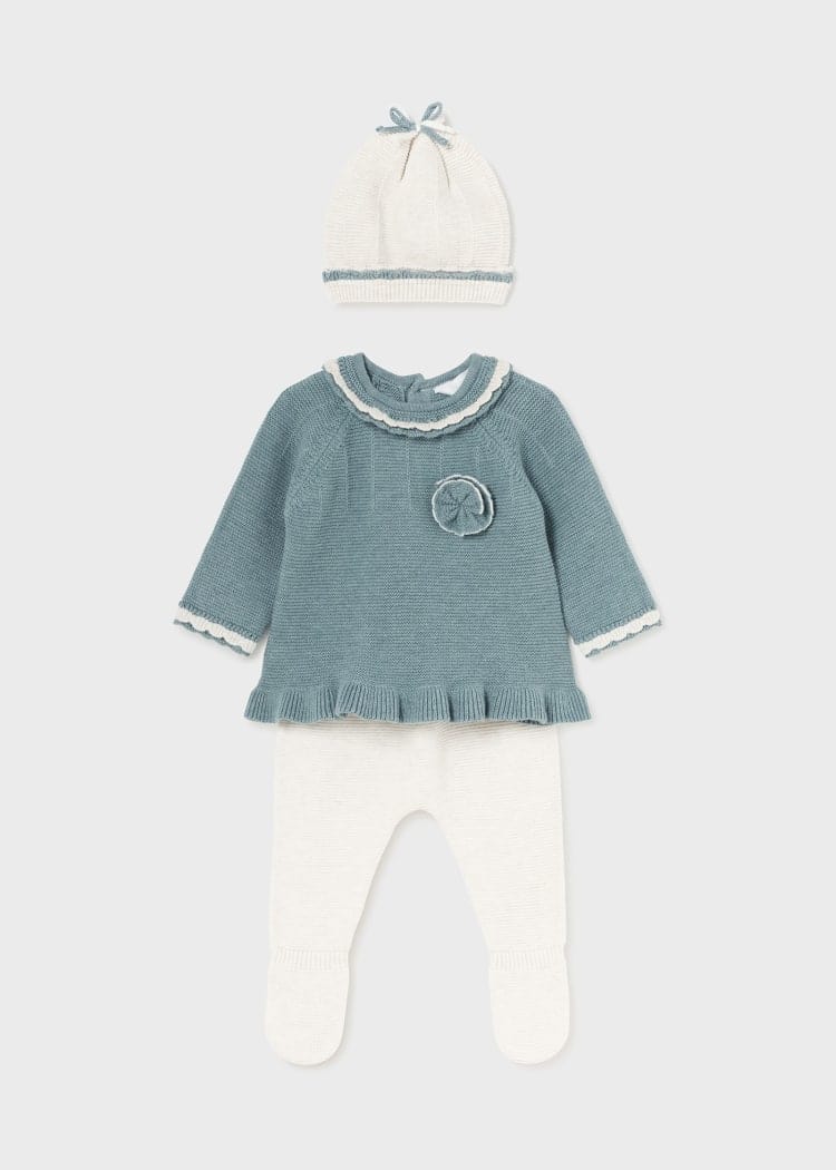 Mayoral Usa Inc Mayoral 3-Piece Knit Tricot Set in Heather Iceberg - Little Miss Muffin Children & Home