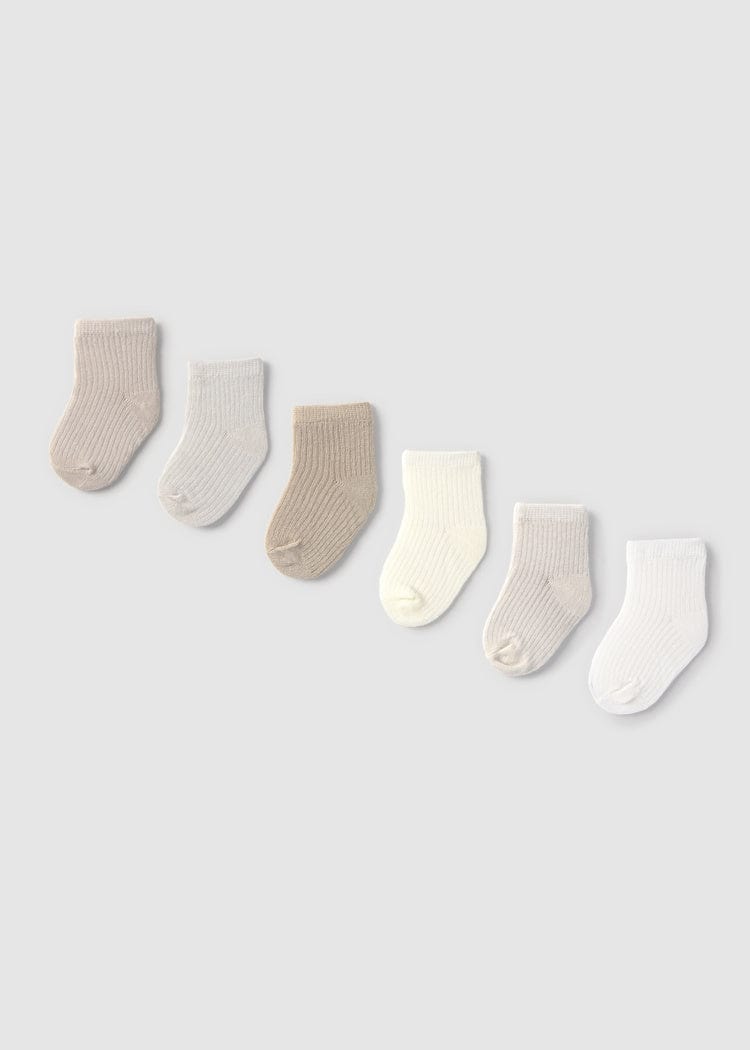 Mayoral Usa Inc Mayoral 6 Pair Socks Set in Neutrals - Little Miss Muffin Children & Home