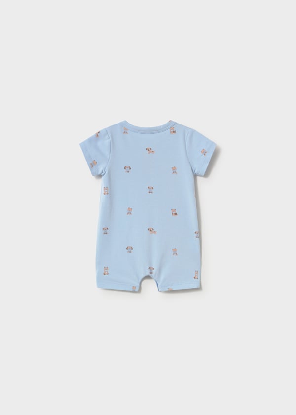 Newborn Sky Romper puppy print