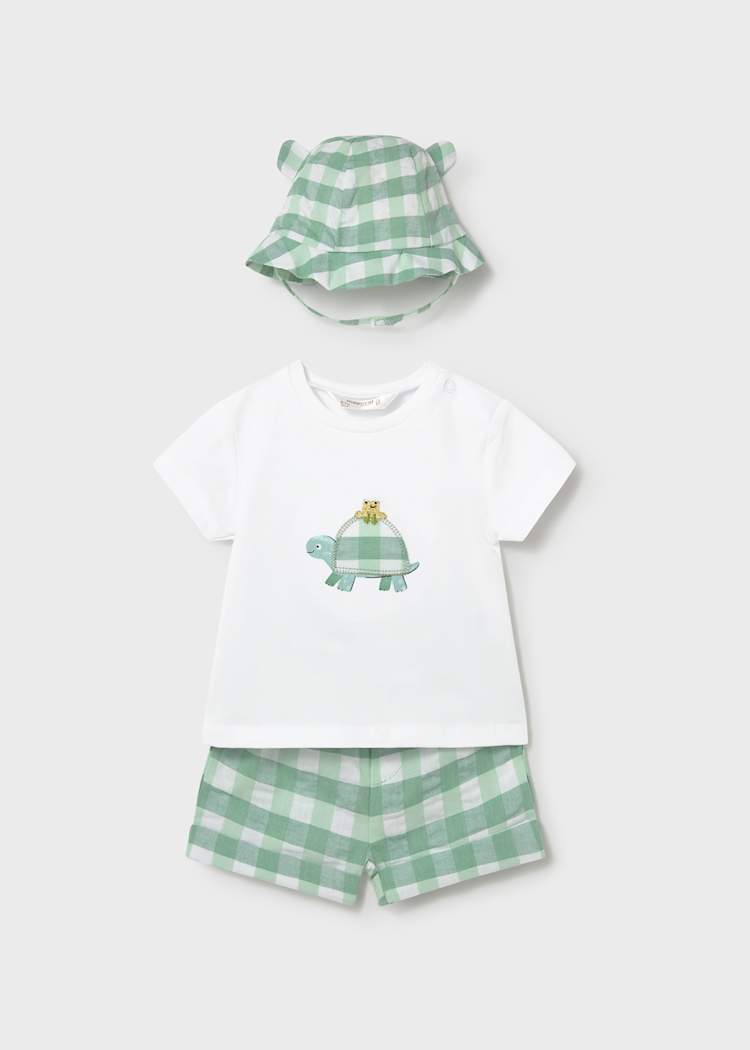 Mayoral Usa Inc 3-Piece Newborn Shorts Set with Hat - Little Miss Muffin Children & Home
