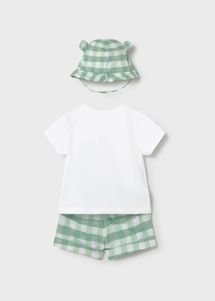 3-Piece Newborn Shorts Set with Hat