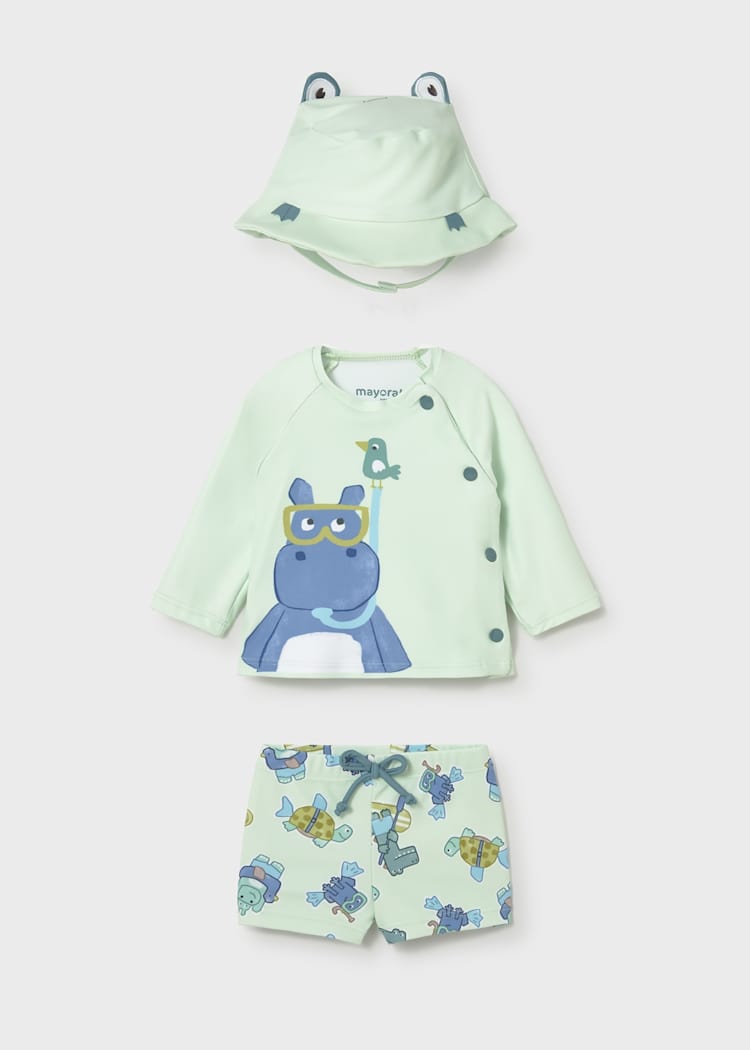 Newborn 3-Piece Swim Set with Sun Protection