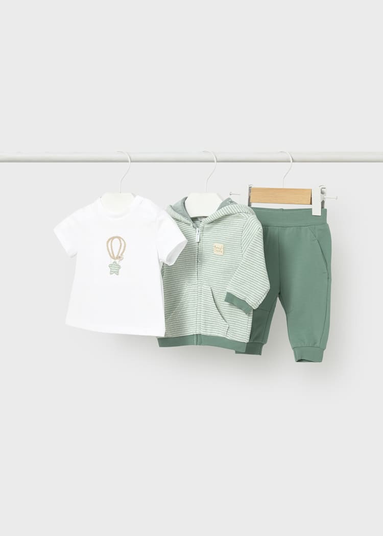 Newborn 3-Piece Tracksuit Set in Moss