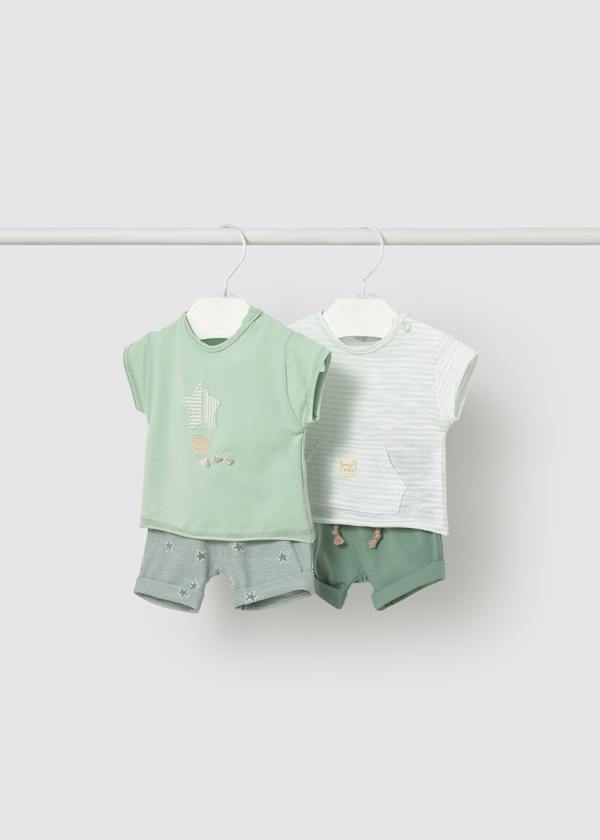 Mayoral Usa Inc Newborn Knit T-Shirt & Shorts Set in Seaweed, 2 Colors Available - Little Miss Muffin Children & Home