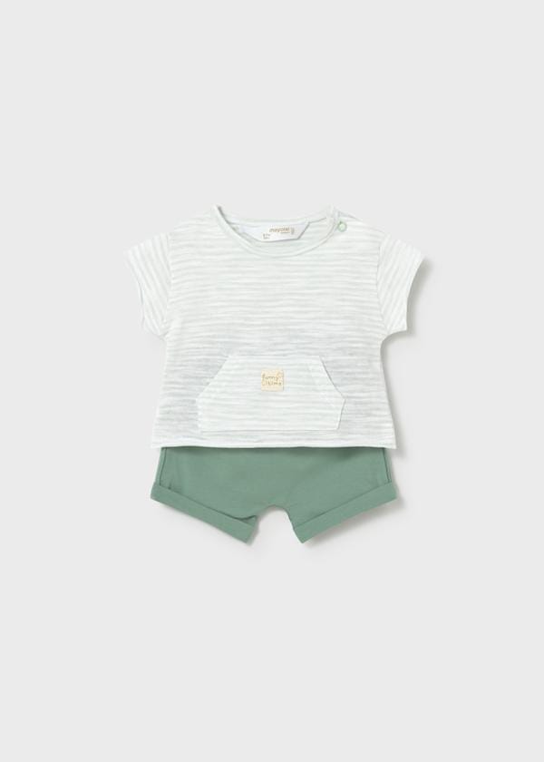 Newborn Knit T-Shirt & Shorts Set in Seaweed, 2 Colors Available