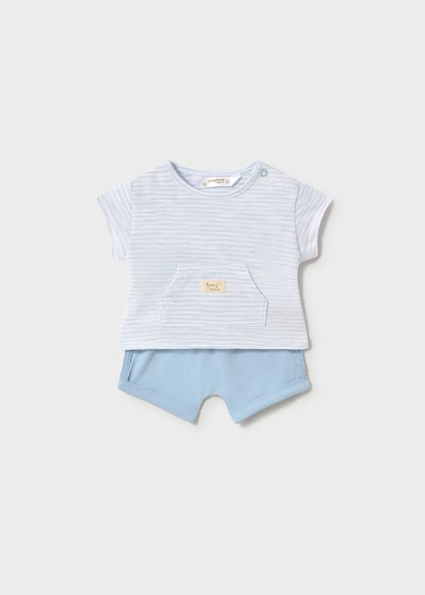 Newborn Knit T-Shirt & Shorts Set in Sky, 2 Colors Available