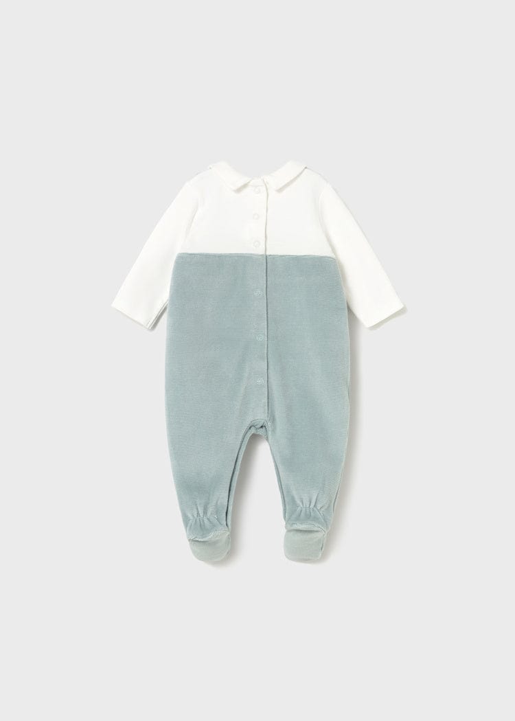 Mayoral Usa Inc Newborn Corduroy Footed One Piece in Ice - Little Miss Muffin Children & Home