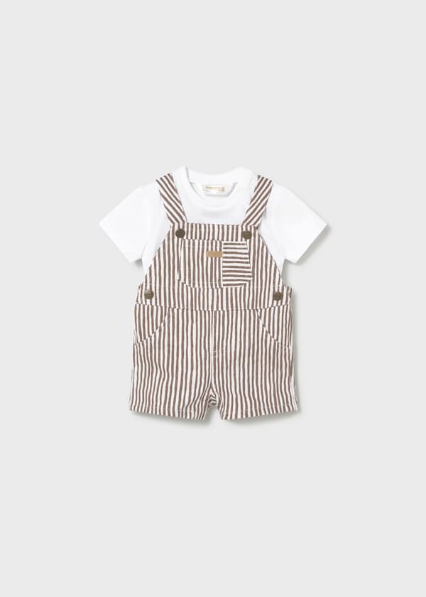 Newborn Overalls & T-Shirt Set in Cocoa