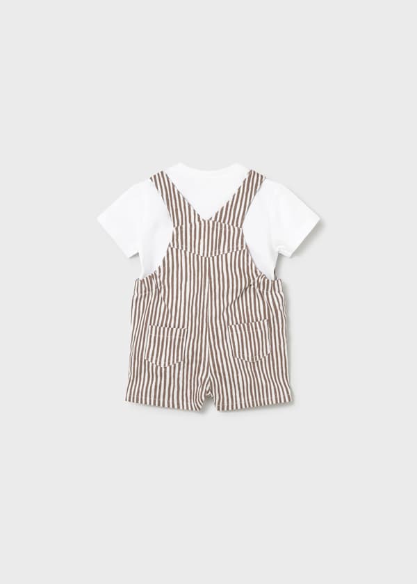 Newborn Overalls & T-Shirt Set in Cocoa