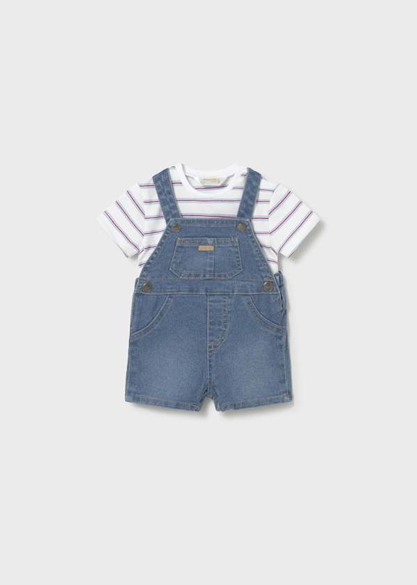 Mayoral Usa Inc Newborn Overalls & T-Shirt Set in Denim - Little Miss Muffin Children & Home
