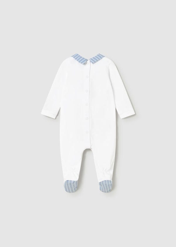 Mayoral Usa Inc Newborn Embroidered Footie in White - Little Miss Muffin Children & Home