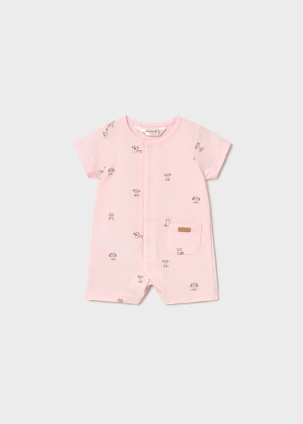 Mayoral Usa Inc Newborn Printed Romper in Baby Pink - Little Miss Muffin Children & Home