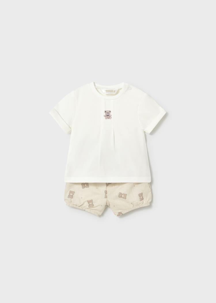 Newborn Printed Shorts & T-Shirt Set in Mole