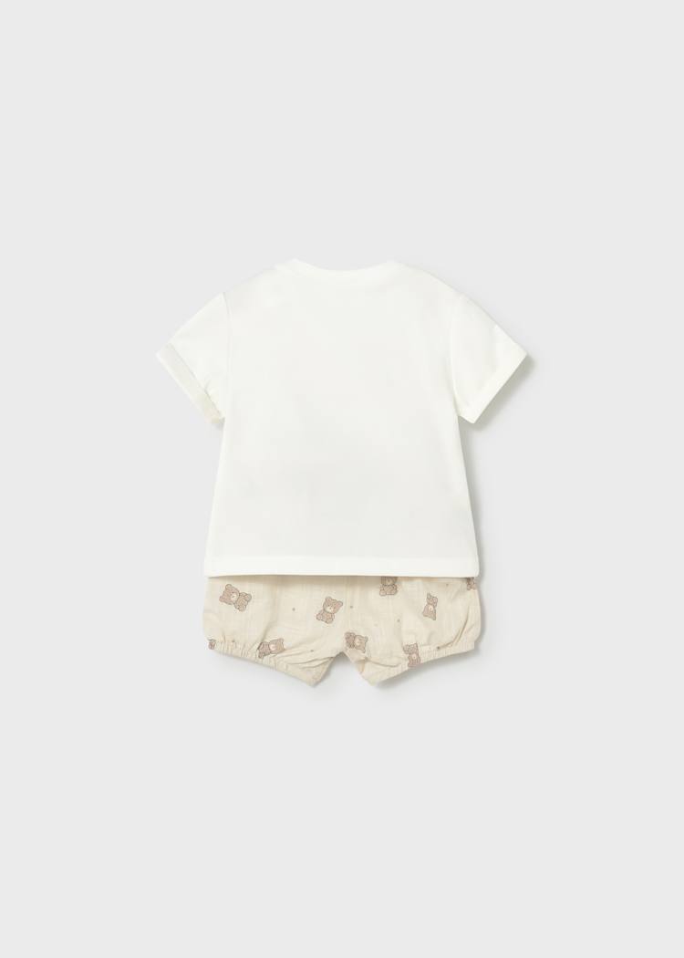 Newborn Printed Shorts & T-Shirt Set in Mole