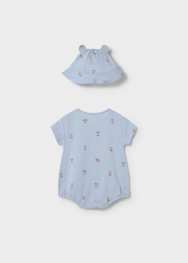 Newborn Romper & Hat Set in Sky