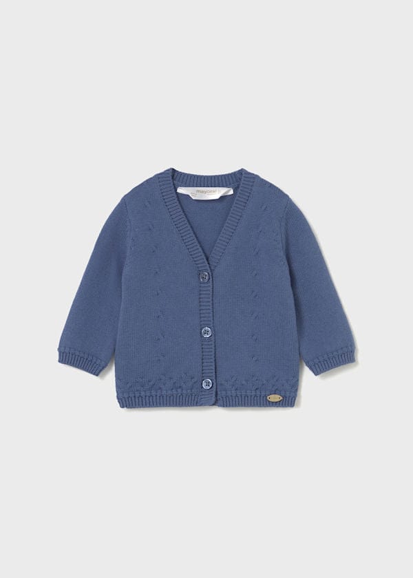 newborn blue cardigan