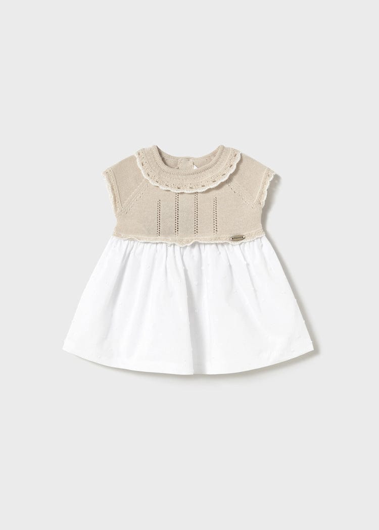 Mayoral Usa Inc Mayoral Button Back Knit Dress in Stone - Little Miss Muffin Children & Home
