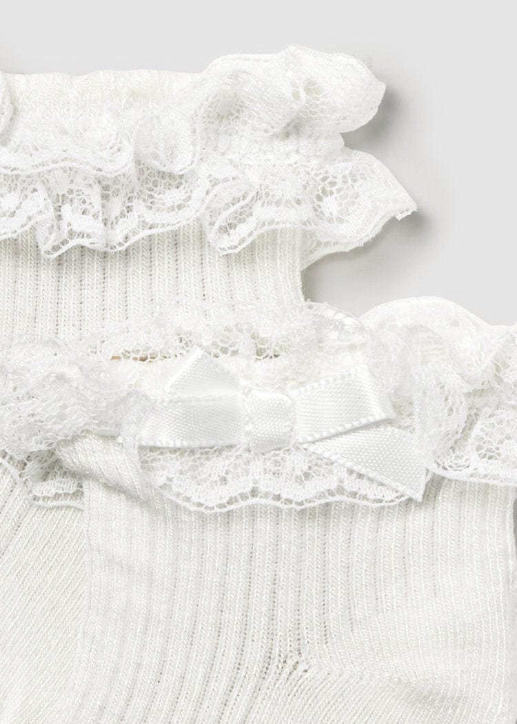 Mayoral Usa Inc Mayoral Lace Trimmed Dressy Infant Socks in Natural - Little Miss Muffin Children & Home