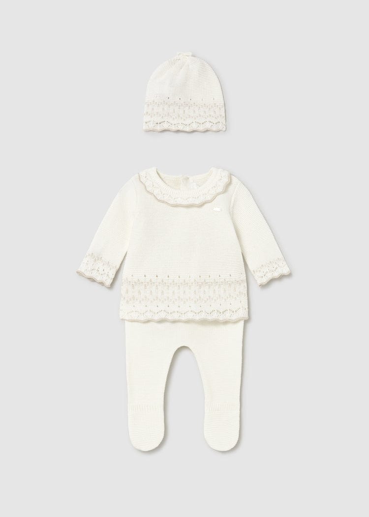 newborn ecru 3 piece set
