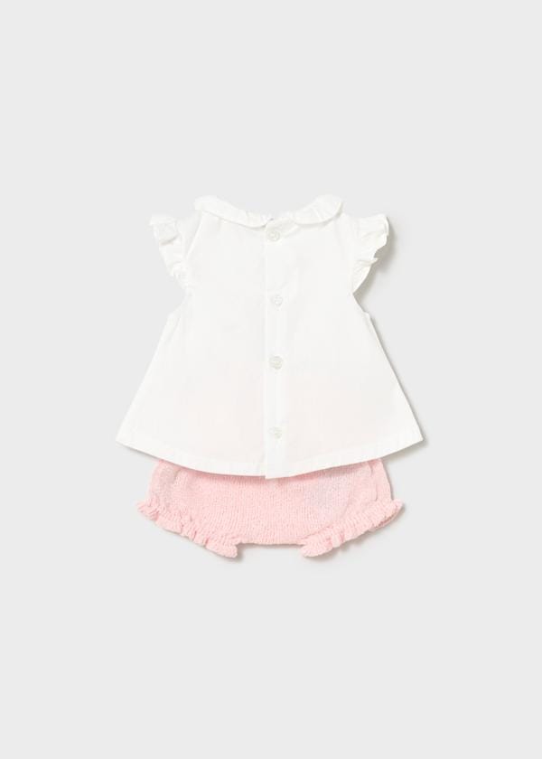 Mayoral Usa Inc Newborn Ruffled Blouse & Bloomers Set in Quartz Crystal - Little Miss Muffin Children & Home