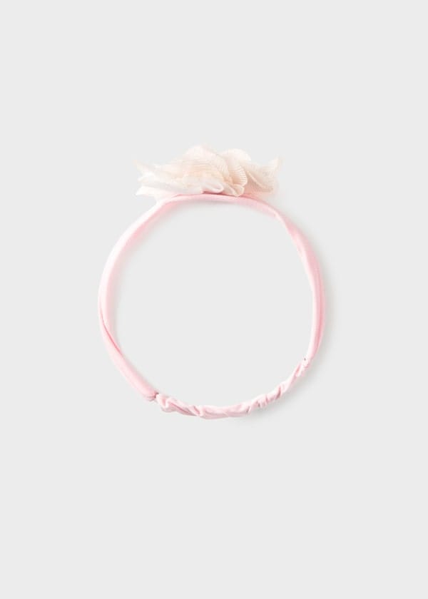 Newborn Headband with Flower in Baby Pink