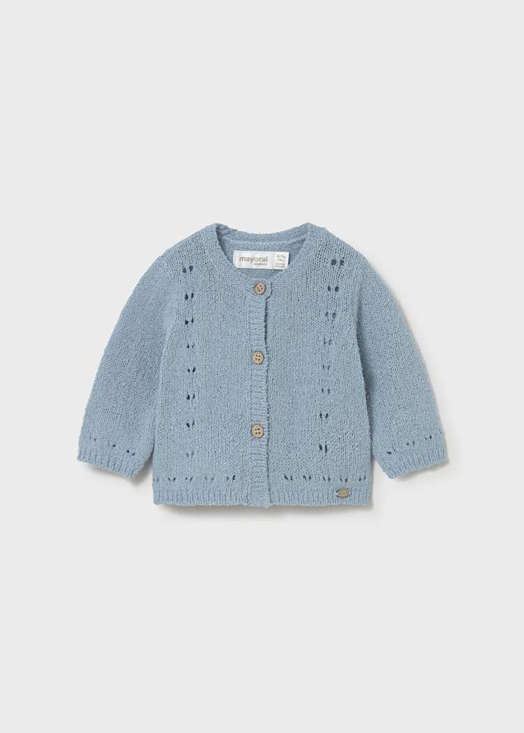 Newborn Knit Cardigan in Lagoon