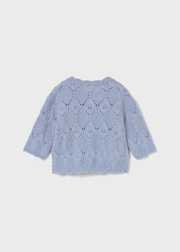 Mayoral Usa Inc Newborn Openwork Knit Cardigan in Sky Blue - Little Miss Muffin Children & Home