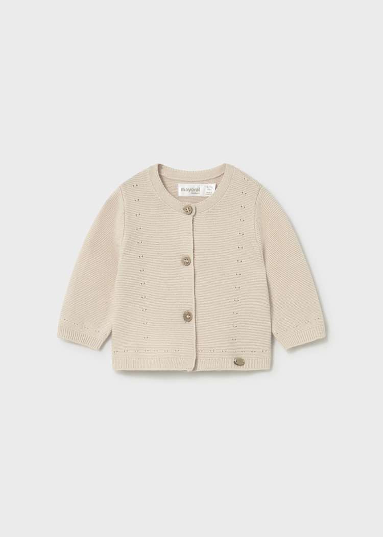 Newborn Knit Cardigan in Wheat