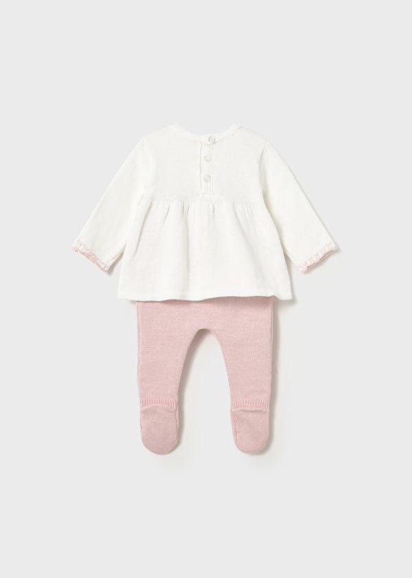 two piece pink knit set