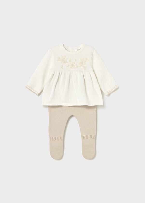 Mayoral Usa Inc Newborn 2 Piece Pants Set in Soy - Little Miss Muffin Children & Home
