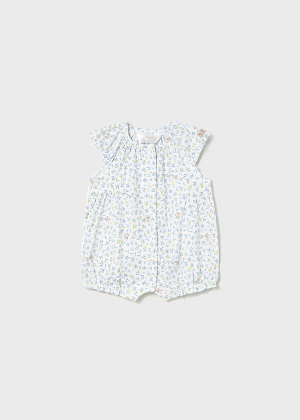 Newborn Printed Romper in Lagoon