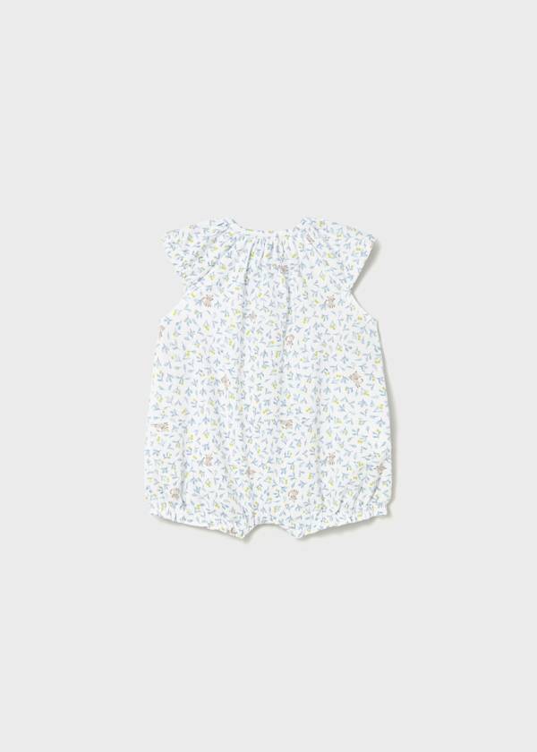 Newborn Printed Romper in Lagoon