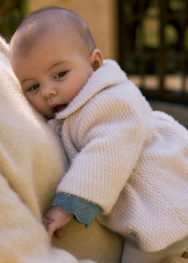 baby girl waffle knit coat