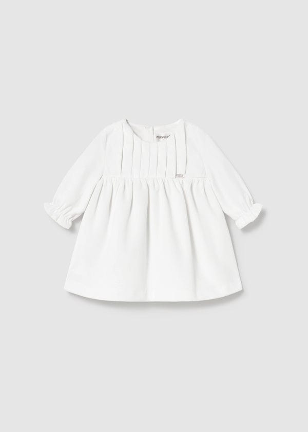 Mayoral Usa Inc Newborn Velvet Dress in Ecru - Little Miss Muffin Children & Home