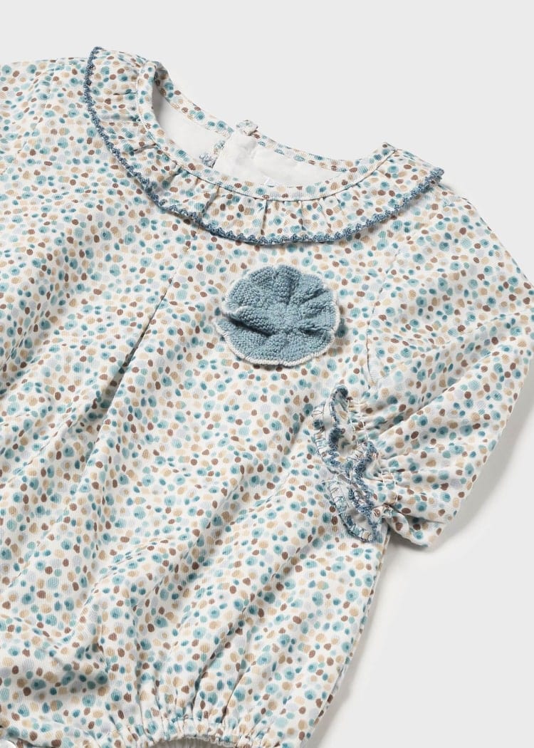 Mayoral Usa Inc Mayoral Floral Romper & Leggings Set in Iceberg - Little Miss Muffin Children & Home