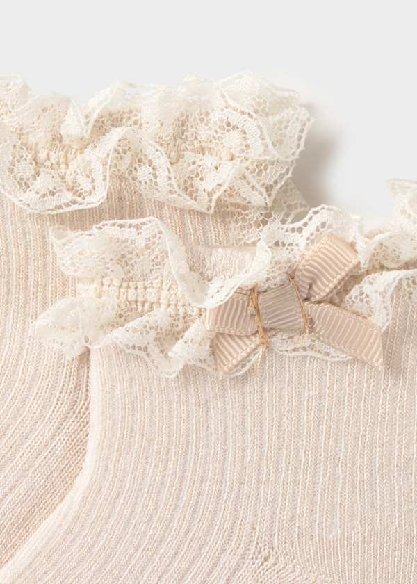 Baby Ruffled Socks in Wheat