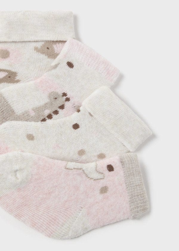 Mayoral Usa Inc Mayoral 4 Pair Sock Set in Baby Pink - Little Miss Muffin Children & Home