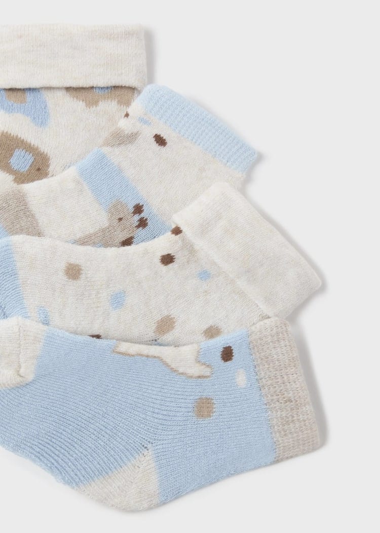 Mayoral Usa Inc Mayoral 4 Pair Sock Set in Sky - Little Miss Muffin Children & Home
