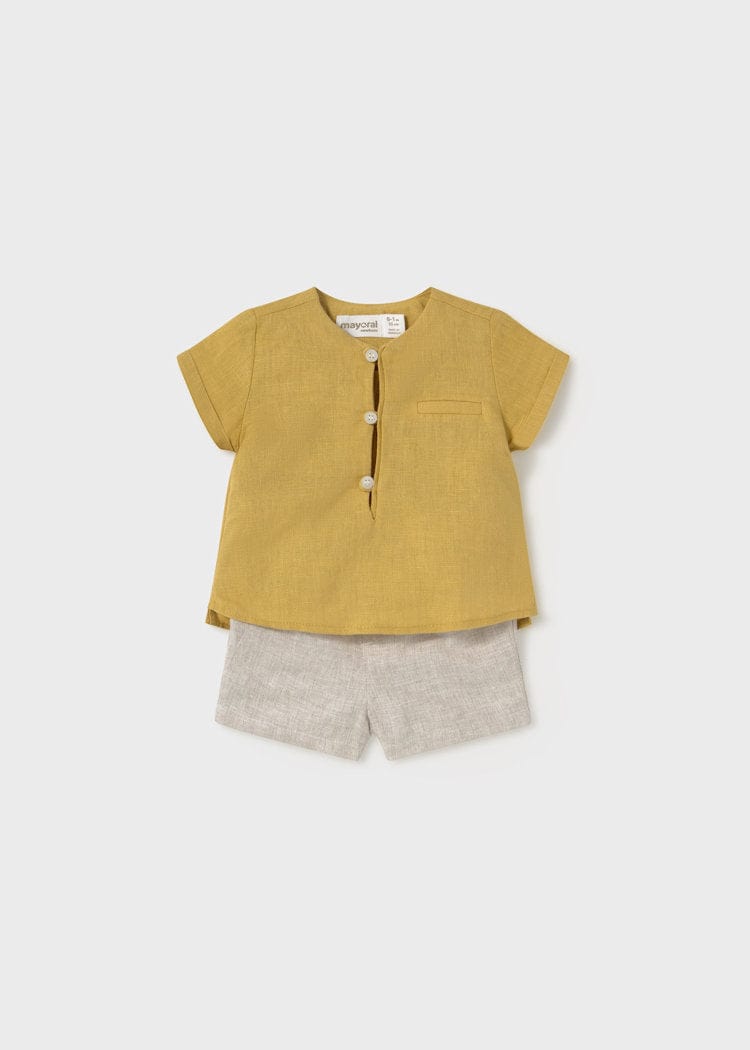 Mayoral Usa Inc Mayoral Linen Short Set for Baby in Sunflower - Little Miss Muffin Children & Home