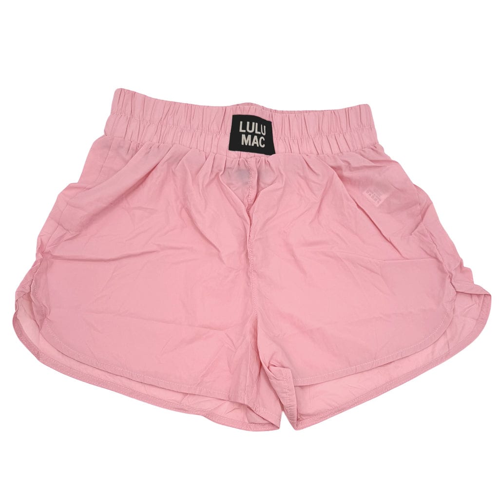 Lulu Mac Light Pink Girls' Solid Shorts | Nylon Kids Play Shorts
