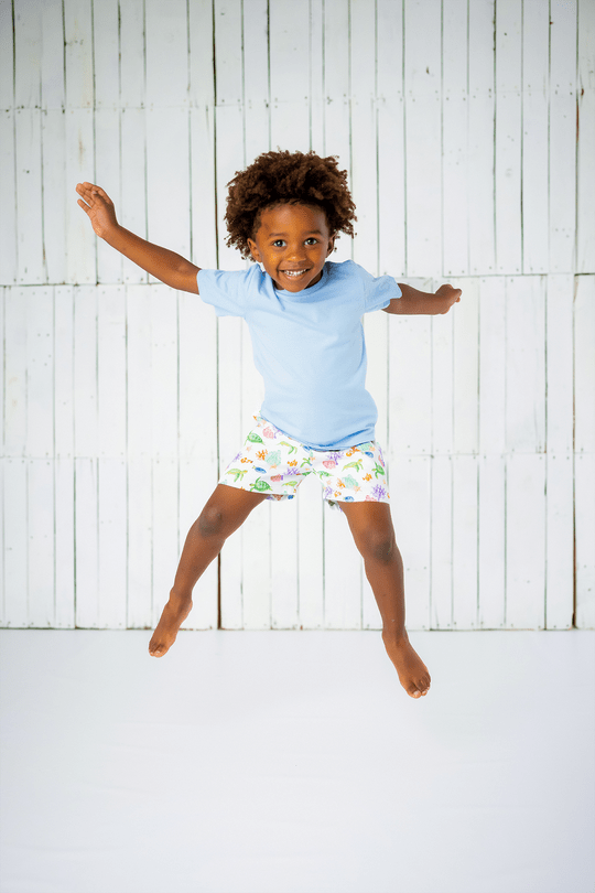 Nola Tawk Nola Tawk Just Keep Swimming Organic Muslin Shorts - Little Miss Muffin Children & Home