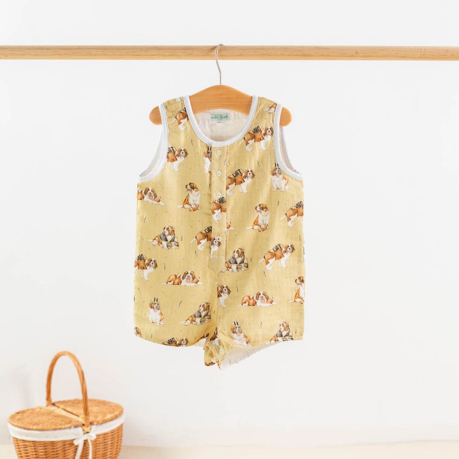 Nola Tawk Nola Tawk MVP: Louisiana Saints Organic Muslin Shortall - Little Miss Muffin Children & Home