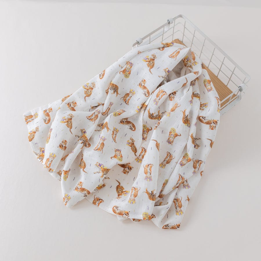 Nola Tawk Nola Tawk MVC: Louisiana Tigers (LSU) Organic Muslin Swaddle Blanket - Little Miss Muffin Children & Home