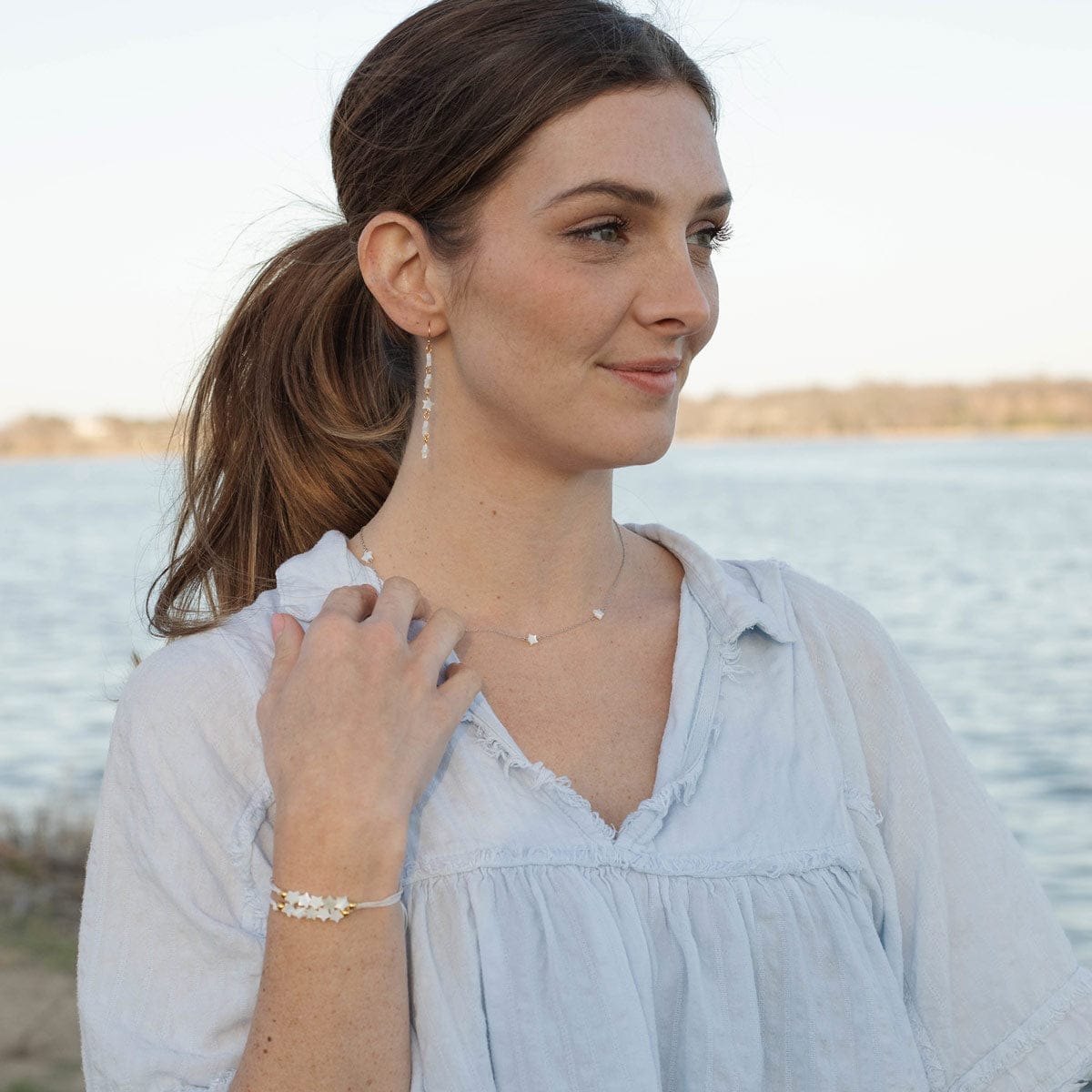 My Saint My Hero North Star White Mother of Pearl Bracelet - Little Miss Muffin Children & Home