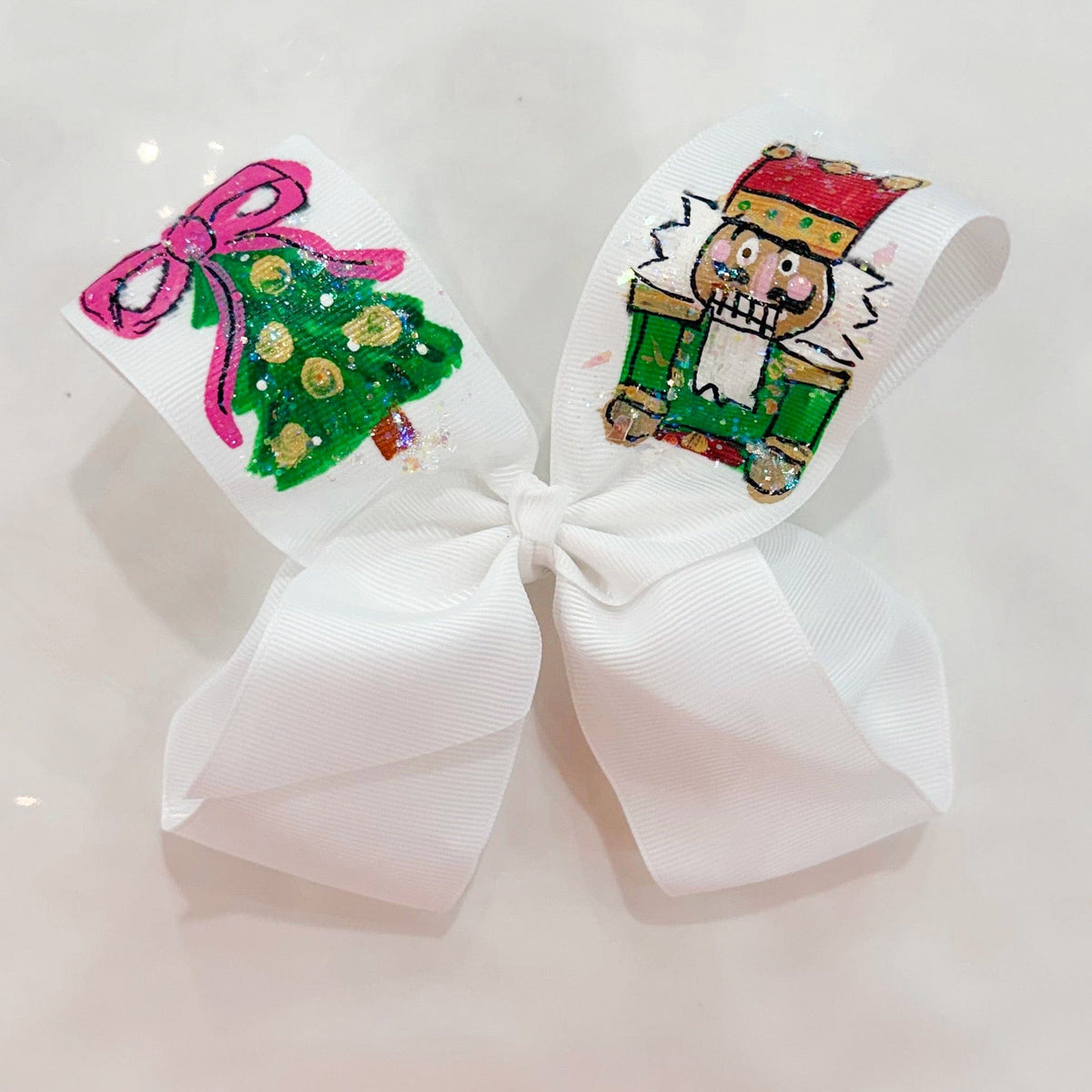 handpainted nutcracker bow for little girls