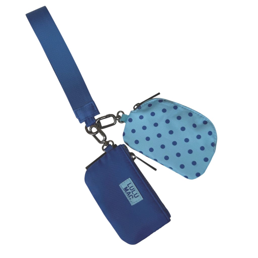 Girlie Girl Originals Blue/Navy Dots Lulu Mac Double Pouch Wristlet - Little Miss Muffin Children & Home